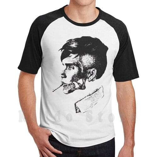 Cillian As Thomas Shelb T Shirt DIY Big Size 100% Cotton Peaky Blinders Peaky Blinders Black N White Black N White Retro Retro