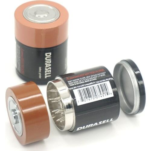 1Pcs Battery Shape Grinder Herbal Herb Tobacco Crusher Smoking Grinders Cigarette Accessories Detectors Pipe Smoke Tool