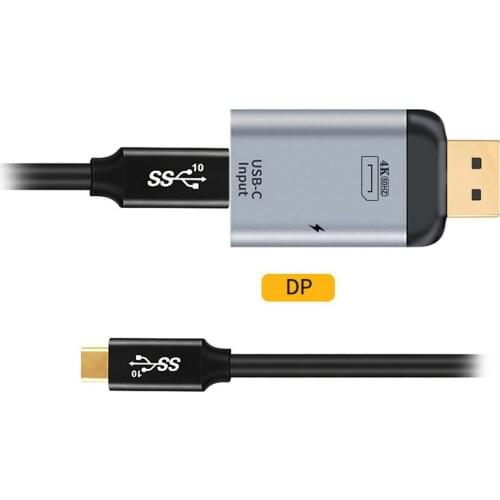 Jimier Type-C USB-C Source Input to Mini Displayport DP Male Output HDTV Adapter with PD Power Port & 100W 10Gbps USB-3.1 Cable