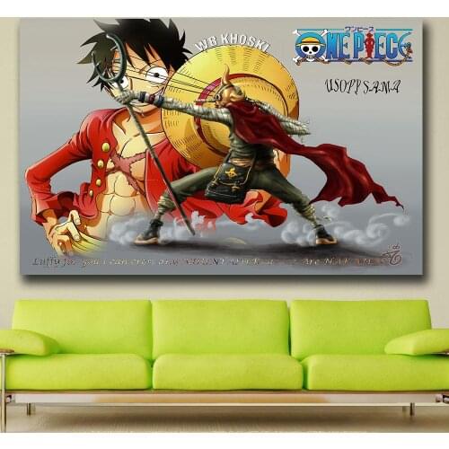 Large Size Oil Painting Luffy and Ussop Canvas Painting For Living Room Home Decor Oil Painting On Canvas Wall Painting No Frame