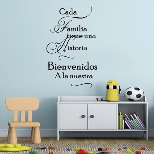 Classic Spanish Quotes Wall Sticker Vinyl Waterproof Wall Art Decal For Family Vinyl Spanish Frase Decor Stickers Mural