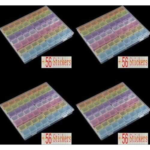 64/56 Girds box plastic holder Diamond Painting Tools Kits Diamond Embroidery Accessories Box for Adults or Kids drill storage