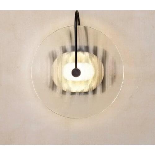 Northern Europe Round Crystal Glass Wall Lamp Originality Post Modern Office Restaurant Bedroom Bedside Concise Modern Wall Lamp