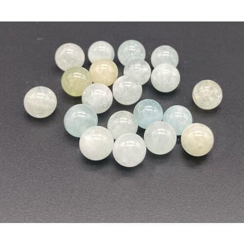 Natural Aquamarines Round Loose Spacer Stone Beads 8mm for Jewelry Making Bracelet Necklace Accessories