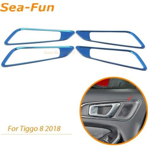 For Chery Tiggo 8 2018 Inner Door Handle Bowl Cover Interior Decoration Frame Stainless Steel Accessories Car Styling Parts