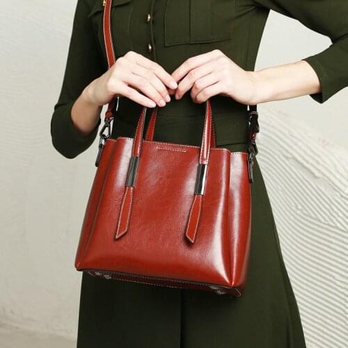 2020 New Real Cowhide Handbags Simple Messenger Shoulder Bag Korean Fashion Tote Bag