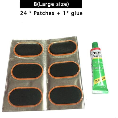48 Tablets + 1 Glue Electric Motorcycle Bicycle Scooter Tire Repair Patch Tool Emergency Glue Strong Tightness Rubber Patch