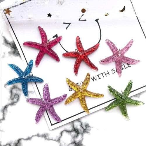 ZALEBABA NEW resin starfish cotton Pendants resin DIY decoration Earrings necklace DIY 10 PCs