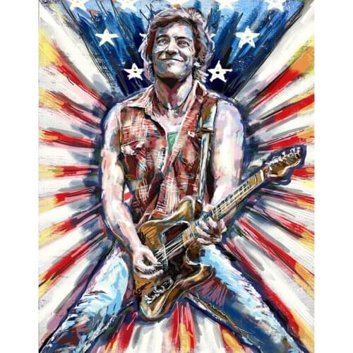 Full Square 5D DIY Diamond Painting Bruce Springsteen Canvas painting,Diamond Embroidery Cross Stitch Mosaic,stickers home decor