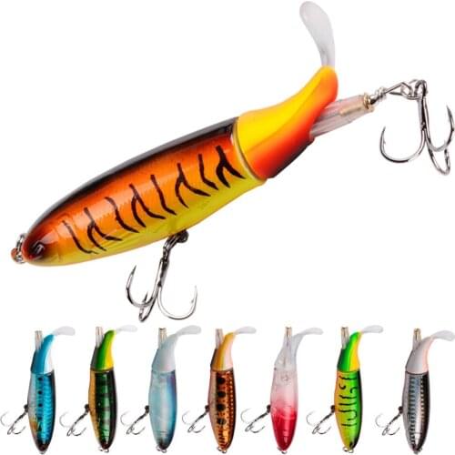 13G/10CM Luya Bait Propeller Tractor Hard Bait Floating Water Pencil Luya Fishing Bait VIB Blood Trough Hook