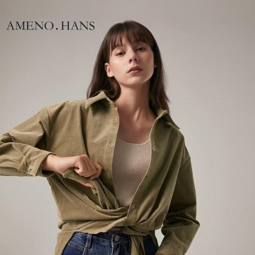 Concise design 100% cotton corduroy shirts tops for teenage girls women blouse coat