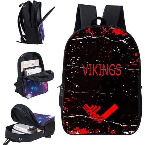 16 Inch 3D Print Yggdrasil Norse Tree of Life Viking Symbol Bag School Double Layer Bags Travel Bagpack Norse Myth Odin Backpack