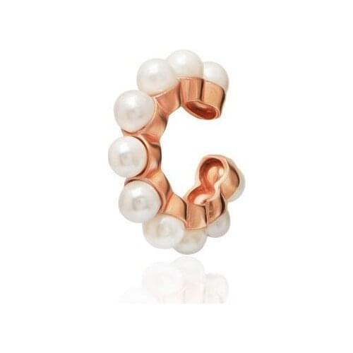 With pearls Silver Earcuff Earrings