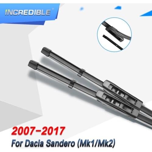INCREDIBLE Wiper Blades for Renault / Dacia Sandero Mk1 Mk2 Exact Fit 2008 2009 2010 2011 2012 2013 2014 2015 2016 2017