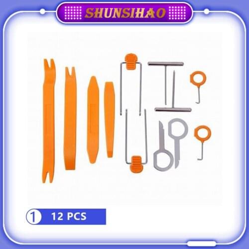 ShunSihao 12 pcs car audio installation tool panel door clip panel trim radio removal service tool