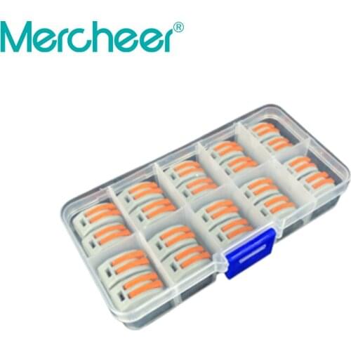 Boxed 20 pcs PCT-212 213 215 soft and hard wire connector quick connector terminal two-hole parallel connector