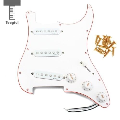 Tooyful High Quality 3Ply Orange Binding Prewired Loaded Pickguard Alnico Pickup for Professional Brand Stratocaster Guitar Acce