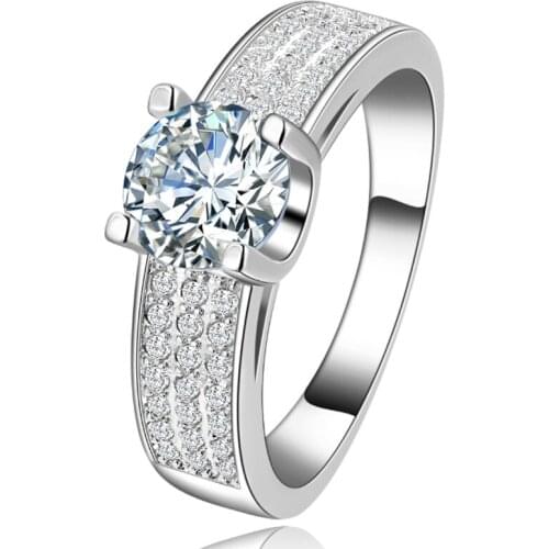 YaYI Fashion Women Jewelry Ring White CZ Silver Color Engagement Rings wedding Rings Party Rings Gift