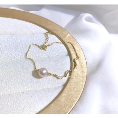 Moon 925 Sterling Silver Bracelet Settings Findings Mountings Base Parts Bangle for Crystal Agate Pearls Jade Coral Beads