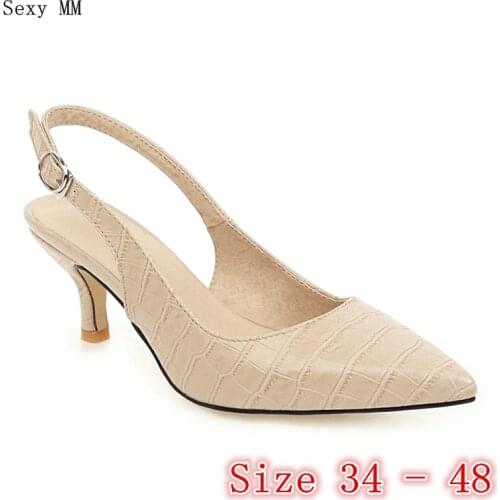 Women Sandals High Heel Shoes Slingback Woman High Heels Ladies Gladiator Sandals Pumps Plus Size 34 -40 41 42 43 44 45 46 47 48