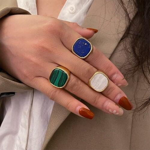 1PC 2021 New Korea Acrylic Resin Geometric Irregular Rings for Women Girls Party Wedding Jewelry Gifts