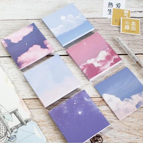 80 Sheets/pack 8*8CM Stars Moon Forest Theme Cute Memo Pad Stickers Decal Sticky Notes Scrapbooking Diy Kawaii Notepad Diary