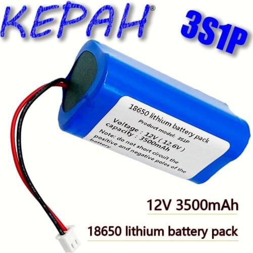 12V 3A 18650 lithium battery pack 3S1P 3500mAh built-in BMS, Bluetooth speaker,flashlight, GPS, fascia gun, rechargeable battery
