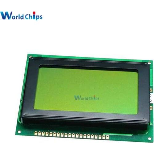 12864 128x64 Dots Graphic LCD Display Module Yellow Green Color Backlight LCD Display For Arduino Raspberry Pi