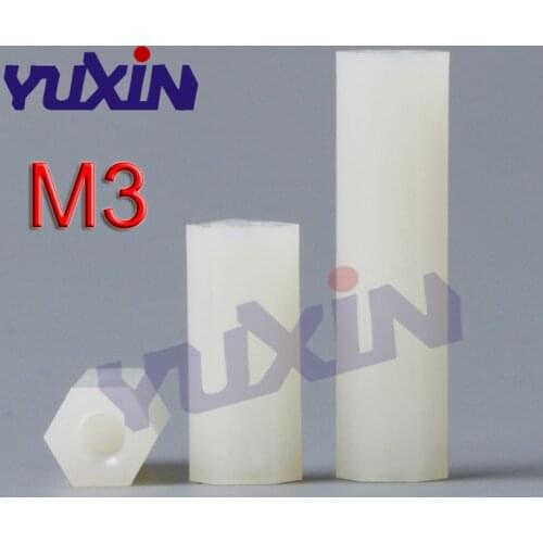 200Pcs/100Pcs M3 Female x M3 vis tete creuse Female Hex Threaded Spacer Standoff PA66 Nylon Standoff For PCB Circuit Boards