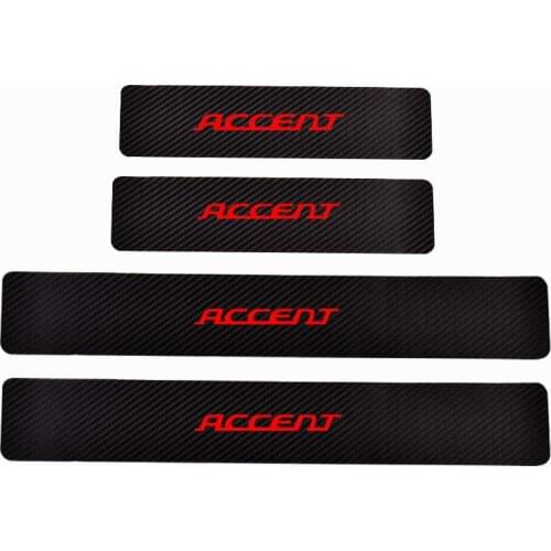 Car Accessories Car Door Sills For Hyundai Accent Door Threshold Plate Carbon Fiber Pu leather