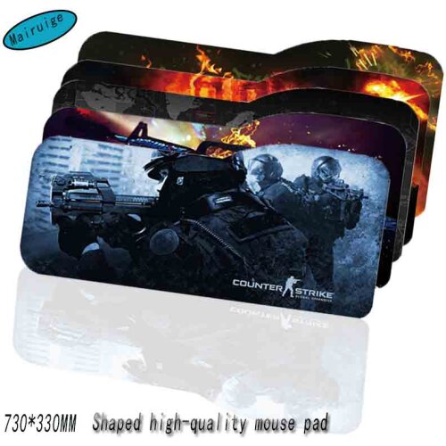 Mairuige Large Mouse Pad 730 * 330mm Special-shaped Black Keyboard Speed Mat Game Pad for Home Desktop Notebook