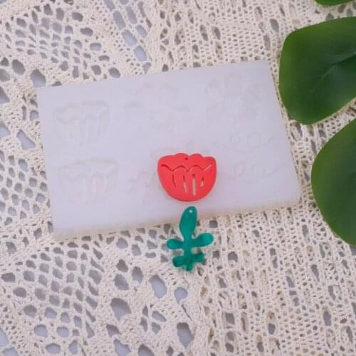Flower Keychain Earrings Silicone Mold Beauty Tray Molds for Home Decoration