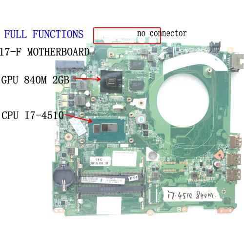 AVAILABLE 100% WORKING DAY11AMB6E0 Y11A FOR HP PAVILION 17-F 17Z-F LAPTOP MOTHERBOARD ONBOARD CPU I7-4510U GPU 840M 2GB