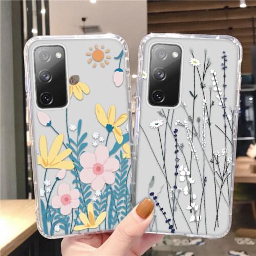 Flower Case For Samusng S20 FE Case Soft Silicon Funda Samsung A52 A72 A51 A71 A21S A50 A30 A20 S10 S21 Plus Note 20 Ultra Cover
