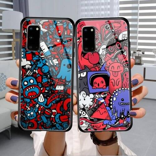 Cute astronaut Phone Case Tempered Glass For Samsung S7 S8 S9 S10E S20 21 30 Plus ultra Note 8 9 10 Plus A7 2018