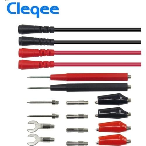 Cleqee P1500 16 in 1 Test Leads kit Replaceable Test wires Probes for dgital Multimeter Test Leads crocodile clips U type probe