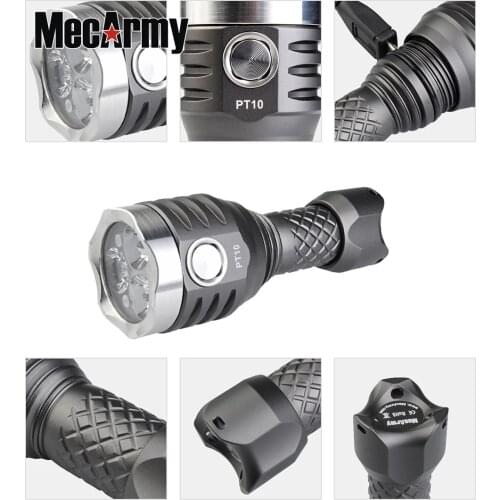 MecArmy PT10 Ultra Bright USB Rechargeable Compact Flashlight 3* CREE XP-G2 LEDs max 800 beam throw 126 meter Tactical torch