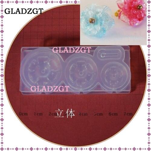GLADZGT 3D Stereo Lovely Flower mold Full Transparent DIY Decorative Craft Jewelry Making resin molds for jewelry
