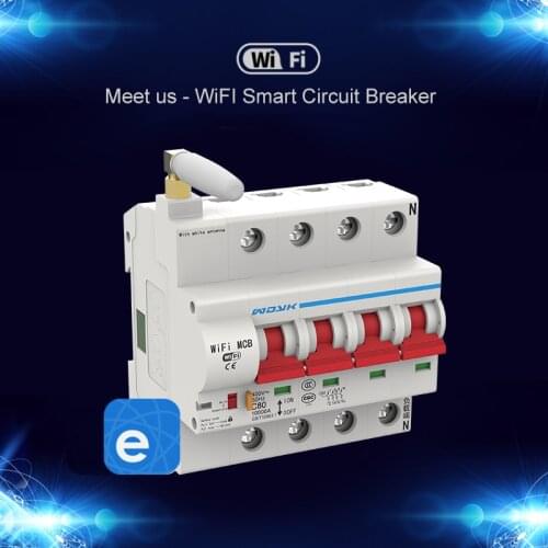 Newest 4P WiFi Intelligent Circuit Breaker Air Switch Automatic Switch Overload Short Circuit Protector Household Power Switch