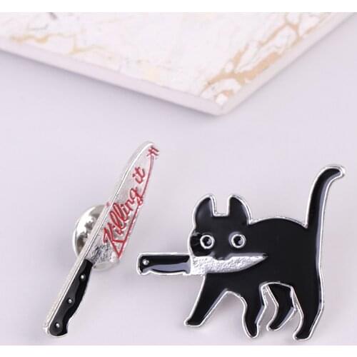 K2nightFee Black Brooches For Clothes