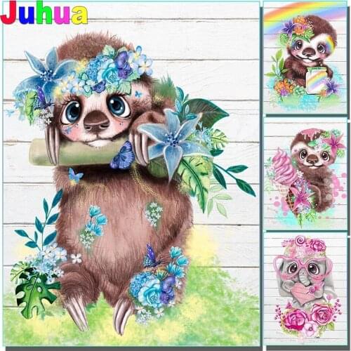 Cartoon Sloth 5d DIY Diamond painting full round/square animal diamond emboridery mosaic diamond stitch kids room Decor