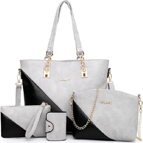 Composite Bags for Women Handbag Sets 4 Piece Set Handbag Women Leather Shoulder Messenger Bag Diagonal Composite Bag LuxuryTote