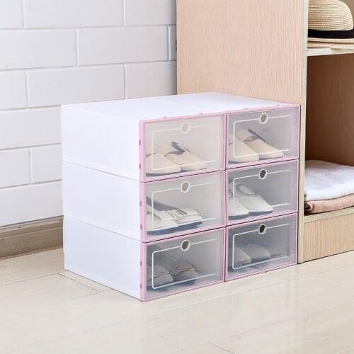 Shoe collection box pp transparent plastic shoe box Dust-proof moisture-proof collection Shoebox flip drawer shoe box