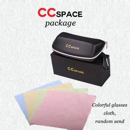 CCspace brand glasses box 1 set with EVA Zipper box black Carton clear