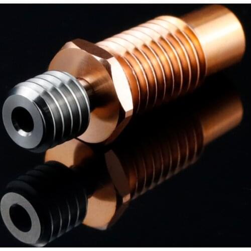 Creativity 2021 All Metal V6-TCrazy Heat Break Titanium Copper 3D Printer Nozzle Throat For 1.75mm E3D V6 HOTEND Heater Block