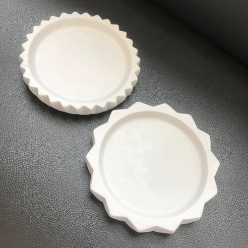 Round Square flower pot holder concrete flowerpot tray molds silicone material for cement plaster clay pot holding mould