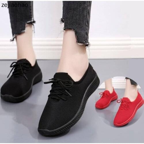 Zejiaohao Autumn Women Shoes Flats Causual Ladies Sports Shoes Fashion Air Mesh Lace Up Light Breathable Female Sneakers MB-XH