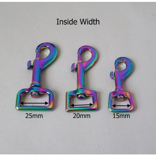 1 Piece Inner 15mm 20mm 25mm Straps Metal Carabiners Buckle Clip Hook For Dog Rope Pet Leash Leads Clasps Harness DIY Accessory