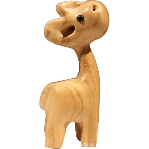 Cute Mahogany Giraffe Fawn Wood Carving Ornaments Handicrafts Home Car Decorations Christmas Decor Home Decor Modern