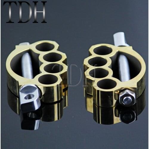 Motorcycle Brass CNC Foot Peg Footrest Highway Peg For Harley Sportster Touring Softail Dyna Road King Male Mount